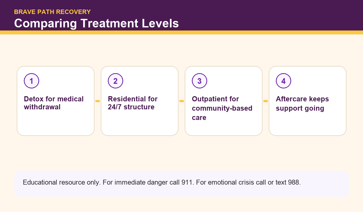 Brave Path Recovery infographic: Comparing Treatment Levels