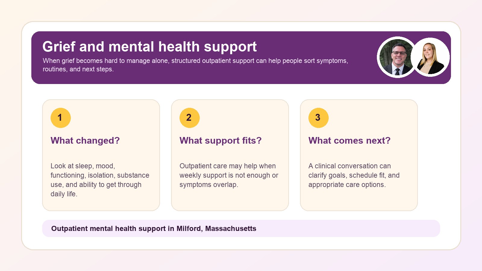 Grief counseling and mental health support in Massachusetts infographic