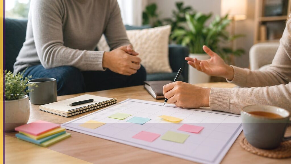 Welcoming group therapy session in a calm outpatient setting