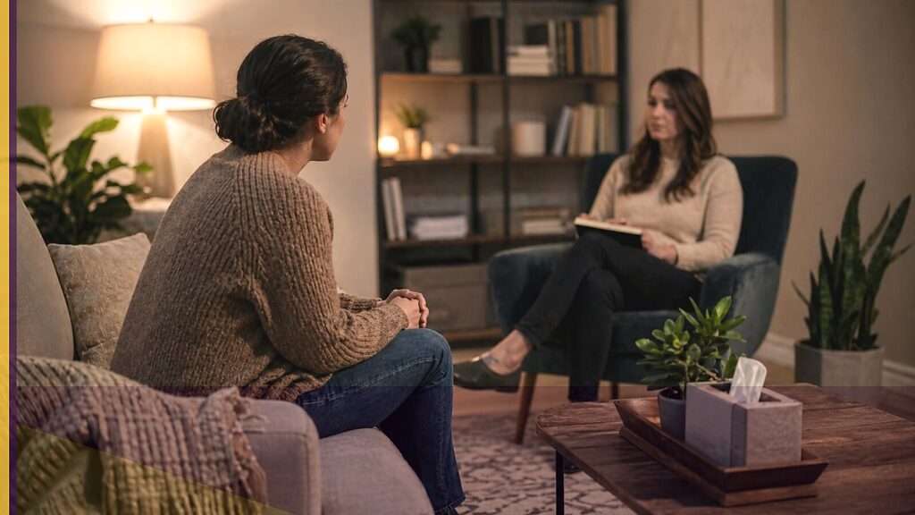 Family reviewing rehab cost and insurance questions at a table