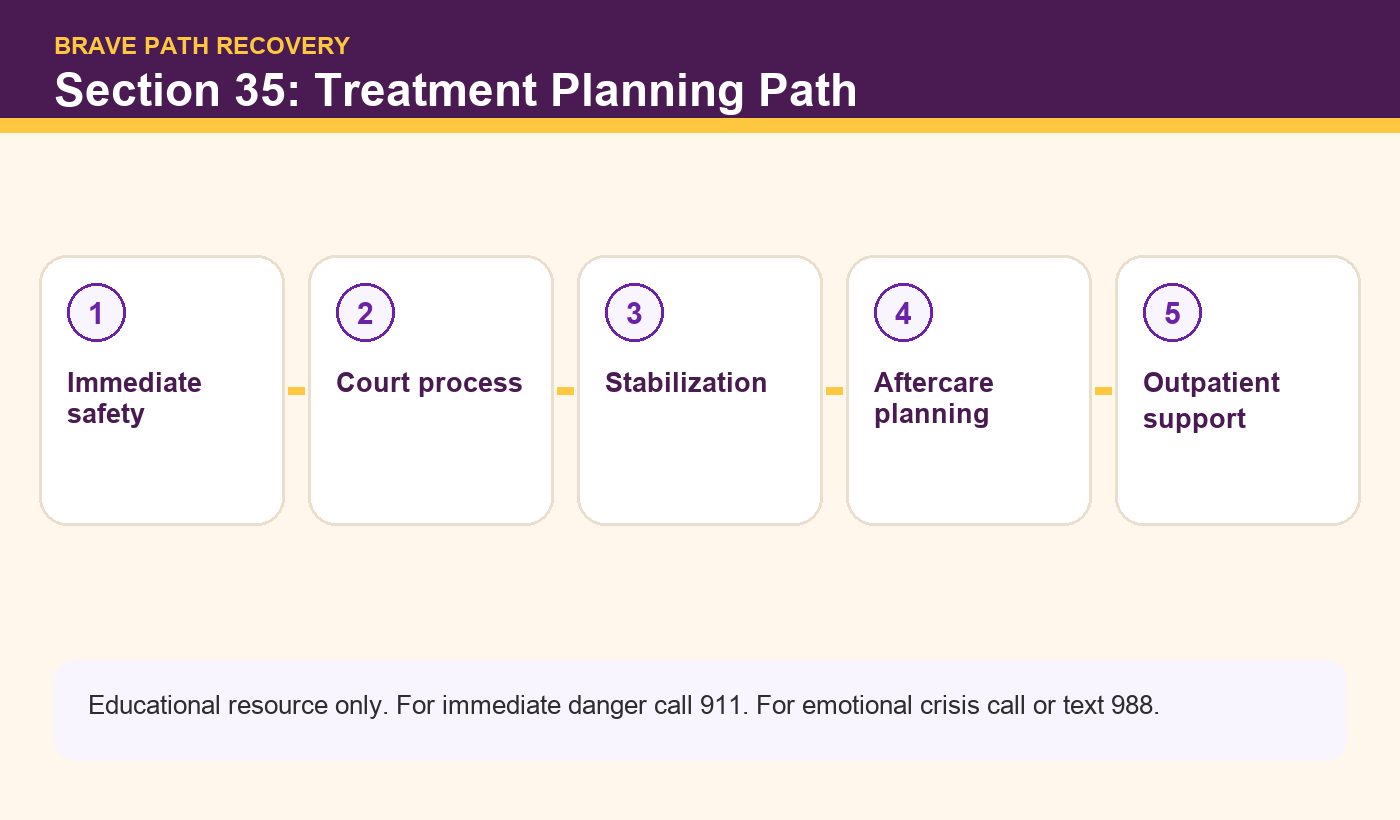 Brave Path Recovery infographic: Section 35: Treatment Planning Path