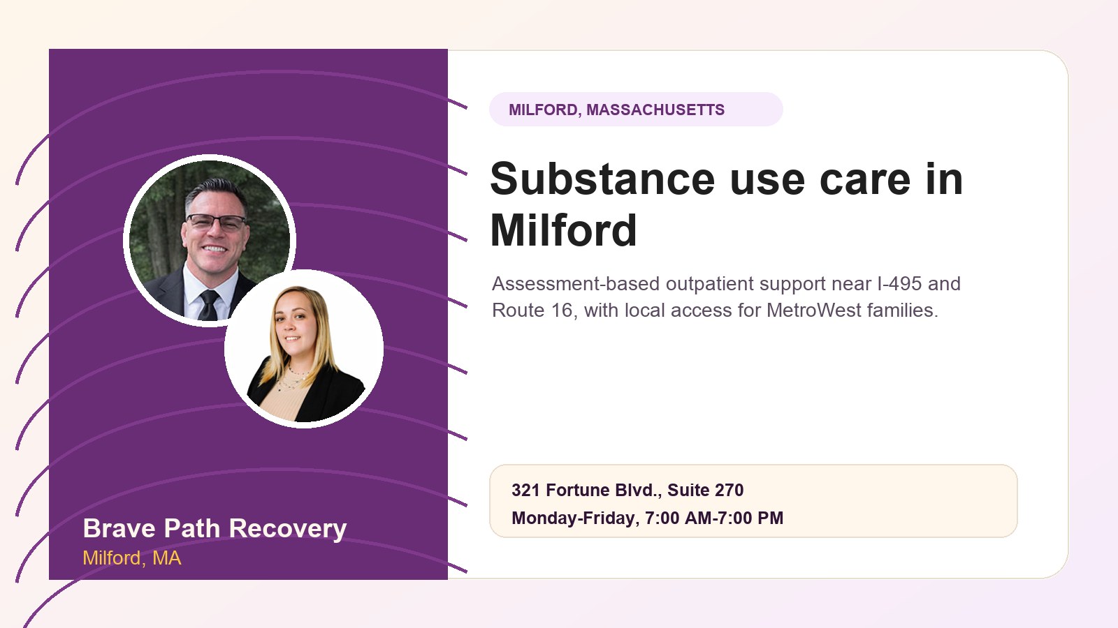 Substance use care in Milford MA at Brave Path Recovery